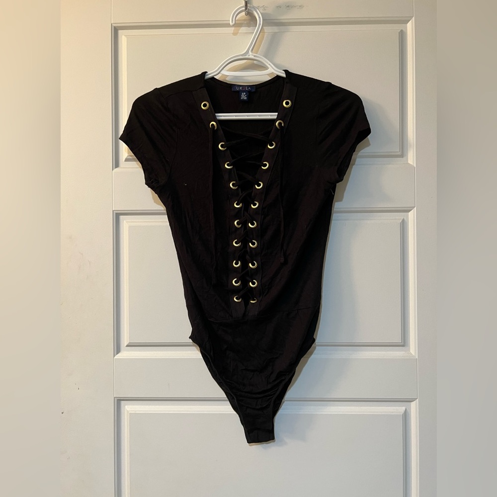 🌸3 FOR 5🌸 Sexy black lace up body suit
